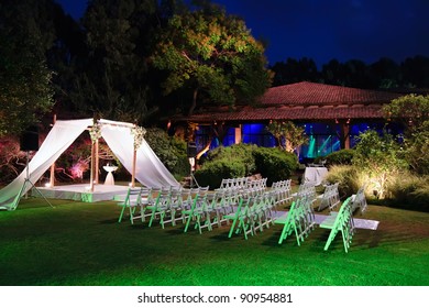 Jewish Traditions Wedding Ceremony. Wedding Canopy (chuppah Or Huppah).