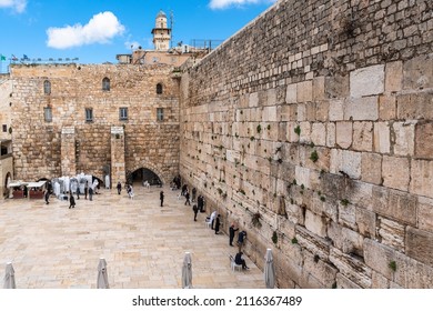 Jews At The Western Wall In Mourning. Jerusalem. Israel.