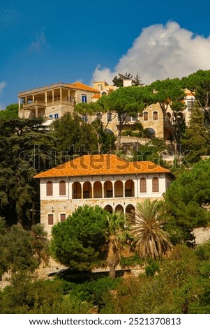 Similar – Image, Stock Photo Street with stone houses in the medieval village of Ainsa in the pyrenees, Aragon, Spain