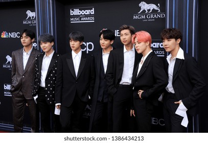 J-Hope, V, Jungkook, Jimin, Suga, Jin and RM of BTS at the 2019 Billboard Music Awards held at the MGM Grand Garden Arena in Las Vegas, USA on May 1, 2019.