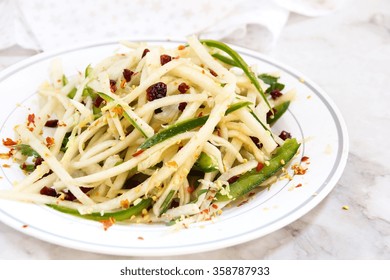 Jicama Salad Close Up Selective Focus