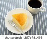 Jiggly Japanese Cotton Cheesecake on a plate