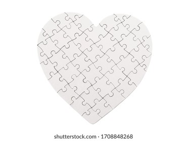 Jigsaw Puzzle Mockup In Form Of Heart