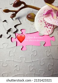 Jigsaw Puzzle With Text - Love Knows No Boundaries. Conceptual