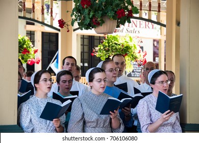 Jim Thorpe, PA - July 29, 2017: The New England Mennonite Church Choir Performed Near The Train Station In Downtown Jim Thorpe, PA On July 29th 2017.