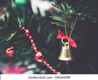 Jingle Bell And Christmas Tree Branches