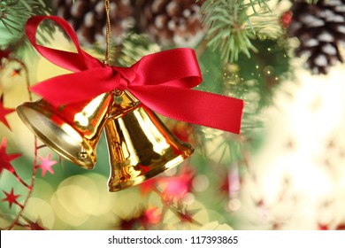 Jingle Bell Hanging From Christmas Tree