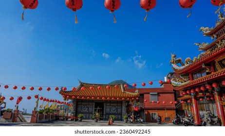 Jiufen, New Taipei, Taiwan - May 14, 2020 : Temple building in Jiufen. - Powered by Shutterstock