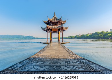 Jixian Pavilion, a landmark building in West Lake Scenic Area of Hangzhou - Powered by Shutterstock