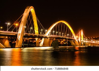 JK Bridge Is A Steel And Concrete Bridge Crossing Lake Paranoá In Brasília, Brazil. Photo Taken On 7/26/2017