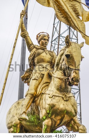 Joan D Arc - Maid of Orleans statue in New Orleans