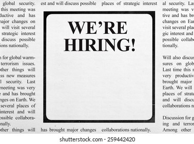 Job Ad In Newspaper