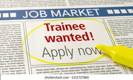 Job Ad In A Newspaper - Trainee Wanted