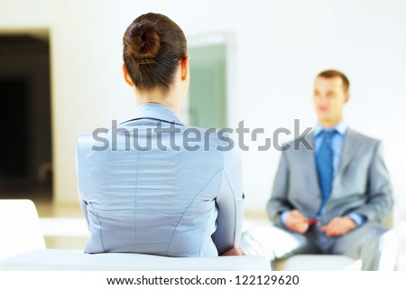 Job applicant having an interview in the office