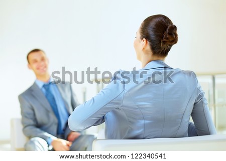 Job applicant having an interview in the office