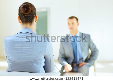 Job applicant having an interview in the office