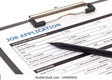 Job application form isolated on white background - Shutterstock ID 169683041