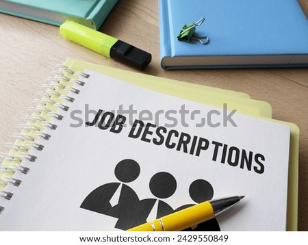 Job descriptions are shown using a text in the docunent