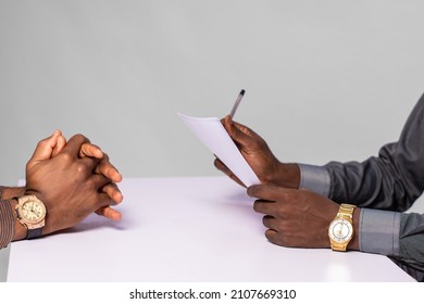 Job Interview Meeting Between Two Black Men