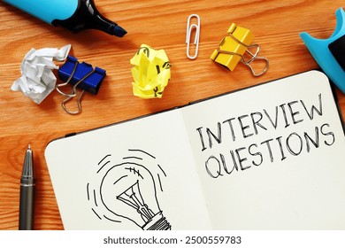 Job Interview preparation is shown using a text interview questions