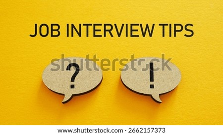 Job Interview preparation is shown using a text Job Interview Tips