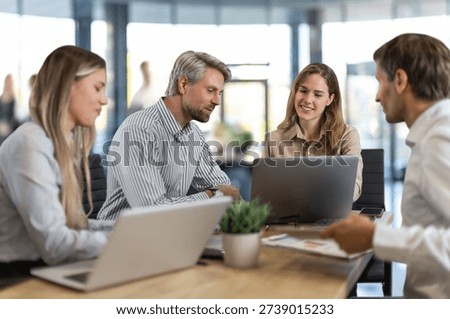 Job interview process is in office. Human resources, meeting and group of hiring candidates for vacancy.