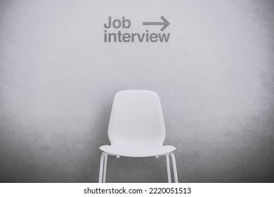 Job Interview Waiting Room With Directory Sign And Empty Chair