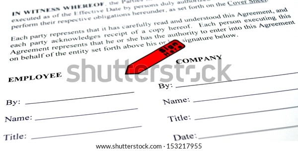 Foto De Stock Sobre Job Offer Acceptance Sign Here Tab Editar