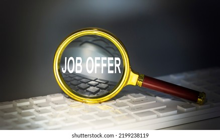 JOB OFFER Word Concept On Magnifier On The Keyboard