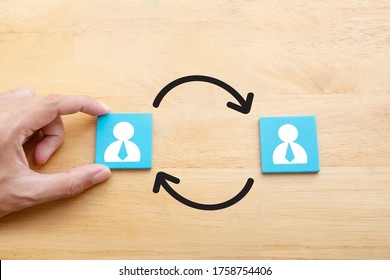 Job Rotation Or Staff Turnover Icon In Human Resources Management Concept