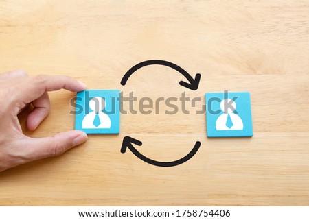 Job rotation or staff turnover icon in Human resources Management concept Foto stock © 