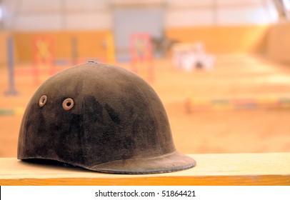 Jockey Helmet Over Riding School Background