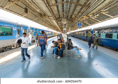 Jodhpur, India,18th January 2017 - A Railway Platform In Jodhpur, India.