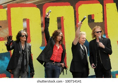 Joe Perry, Steven Tyler, Joey Kramer, Tom Hamilton At The Their Upcoming Aerosmith 