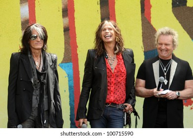 Joe Perry, Steven Tyler, Joey Kramer At The Their Upcoming Aerosmith 