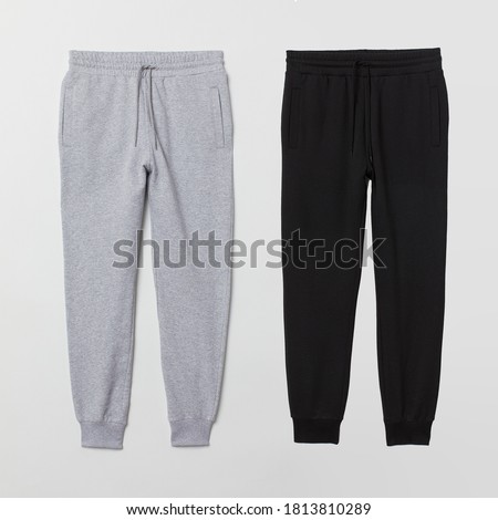 Jogger black and heather grey color isolated on background