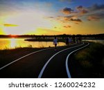 Jogging in sunset