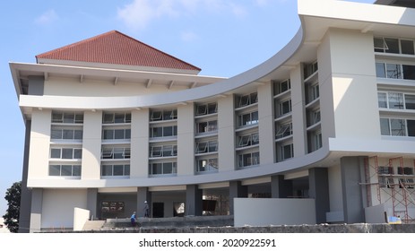 Jogja, Indonesia - July 26, 2021: Law Faculty Building Under Construction At The Islamic University Of Indonesia Or In Brief UII In Indonesian