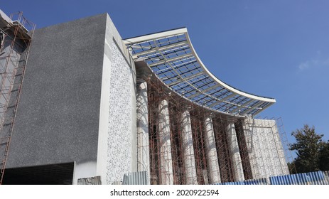 Jogja, Indonesia - July 26, 2021: Law Faculty Building Under Construction At The Islamic University Of Indonesia Or In Brief UII In Indonesian