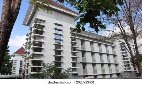 Jogja, Indonesia - July 26, 2021: Central Library Building At Islamic University Of Indonesia, UII, Study Room, Reading Room, Seminar Room, Computer Lab, Library Research Source