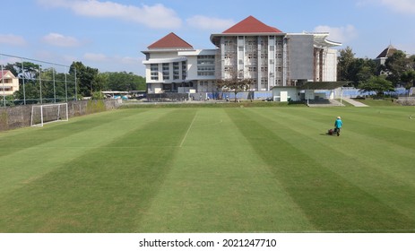 Jogja, Indonesia - July 26, 2021: Law Faculty Building Under Construction At The Islamic University Of Indonesia Or In Brief UII In Indonesian