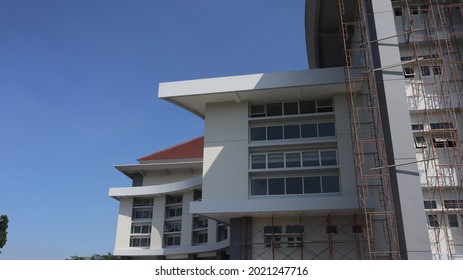 Jogja, Indonesia - July 26, 2021: Law Faculty Building Under Construction At The Islamic University Of Indonesia Or In Brief UII In Indonesian