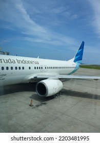 Jogjakarta Airport, Indonesia - Sept, 2022:. Aircraft Of Garuda Indonesia Airline At New Jogjakarta Airport. 