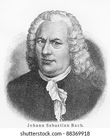 Johann Sebastian Bach - Picture from Meyers Lexicon books written in German language. Collection of 21 volumes published between 1905 and 1909.