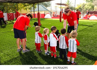 JOHANN, SOUTH AFRICA - Feb 03, 2021: Johannesburg, South Africa - April 28, 2012: Soccer Football Coaching And Training For Little Kiddies League