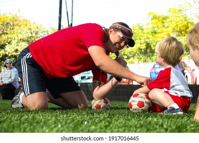 JOHANN, SOUTH AFRICA - Feb 03, 2021: Johannesburg, South Africa - April 28, 2012: Soccer Football Coaching And Training For Little Kiddies League