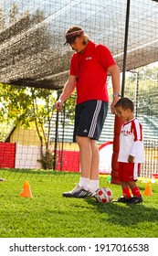 JOHANN, SOUTH AFRICA - Feb 03, 2021: Johannesburg, South Africa - April 28, 2012: Soccer Football Coaching And Training For Little Kiddies League