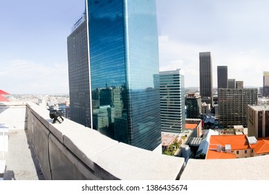 Johannesburg Gauteng South Africa 11 27 2010 Rooftop With City Scape At The Back