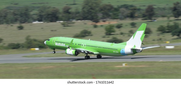 Johannesburg, South Africa - 02 15 2019: Kulula.com Plane Landing At Lanseria Airport