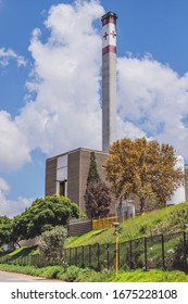 Johannesburg, South Africa, 15th March - 2020: Hospital Smoke Stack For Large Teaching Hospital.